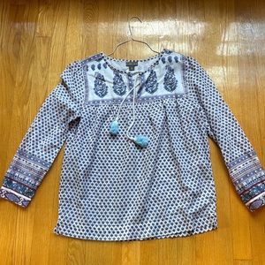J Crew Point Sur blouse cotton